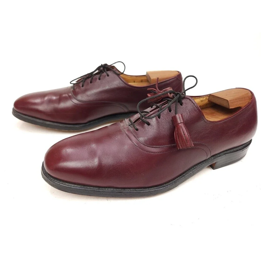 Allen Edmonds Hunter Burgundy Men’s 9 C Leather USA Oxfords Tassel Shoes